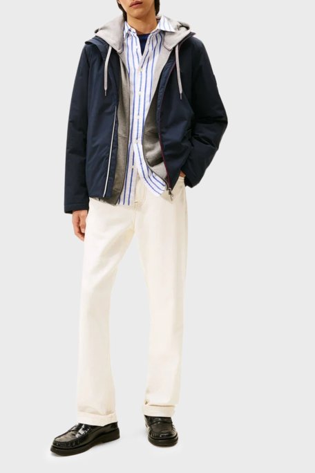 Tommy Hilfiger Regular Fit Logolu Kapüşonlu Erkek Mont MW0MW41082 DW5 LACİVERT - Tommy Hilfiger (1)