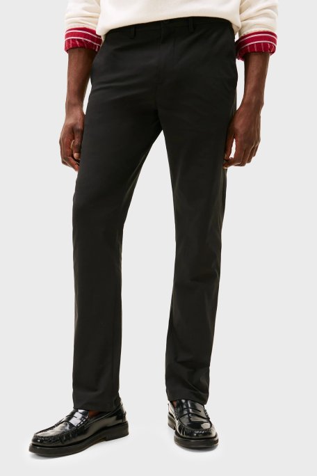 Tommy Hilfiger Regular Fit Normal Bel Düz Paça Erkek Pantolon MW0MW39316 BDS SİYAH - Tommy Hilfiger