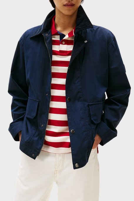 Tommy Hilfiger Regular Fit Su İtici Kadife Yaka Detaylı Erkek Ceket MW0MW39638 DW5 LACİVERT - Tommy Hilfiger