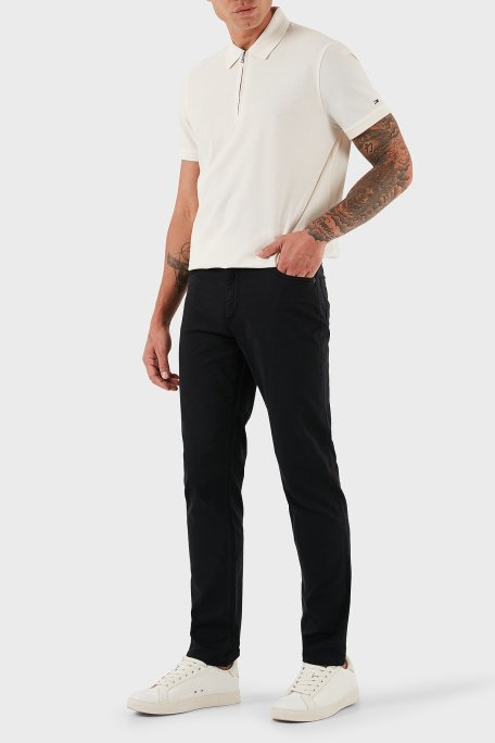 Tommy Hilfiger Streç Pamuklu Comfort Fit Normal Bel Düz Paça Erkek Pantolon MW0MW38810 BDS SİYAH - Tommy Hilfiger