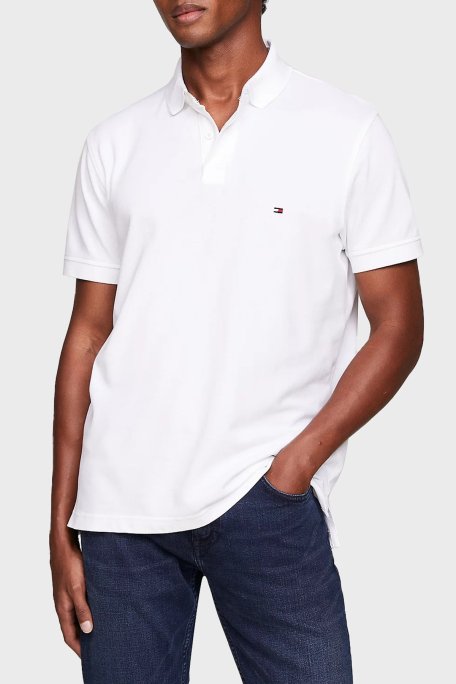 Tommy Hilfiger Streç Pamuklu Regular Fit Düğmeli Erkek Polo Yaka T Shirt MW0MW17770 YBR BEYAZ - Tommy Hilfiger