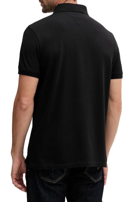 Tommy Hilfiger Streç Pamuklu Regular Fit Düğmeli Erkek Polo Yaka T Shirt MW0MW38130 BDS SİYAH - Tommy Hilfiger (1)