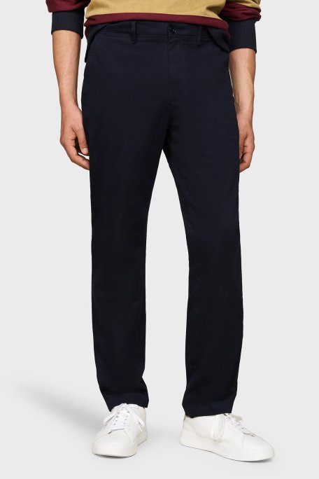 Tommy Hilfiger Streç Pamuklu Slim Fit Chino Erkek Pantolon MW0MW37873 DW5 LACİVERT - Tommy Hilfiger
