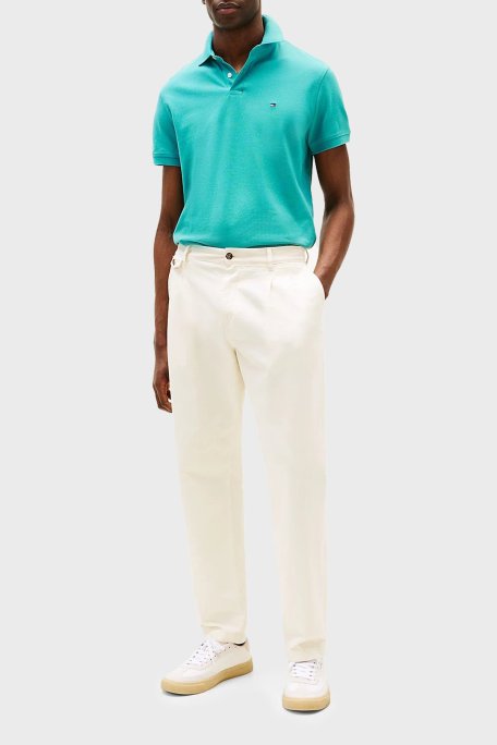 Tommy Hilfiger Streç Pamuklu Slim Fit Düğmeli Erkek Polo Yaka T Shirt MW0MW17770 M0C YEŞİL - Tommy Hilfiger (1)