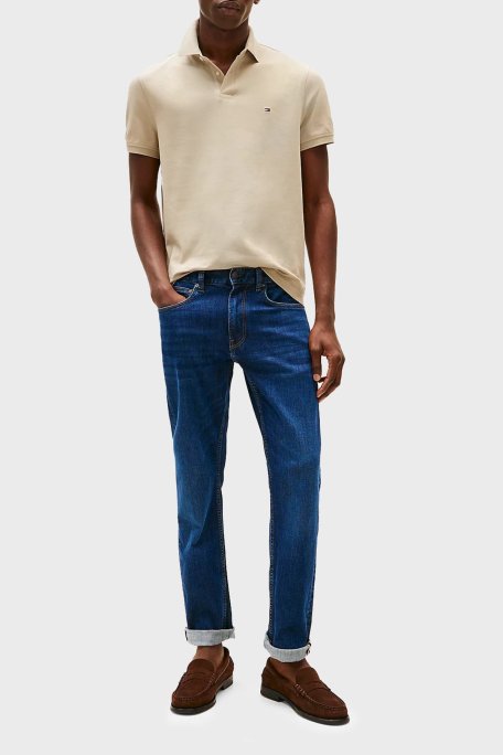 Tommy Hilfiger Streç Pamuklu Slim Fit Düğmeli Erkek Polo Yaka T Shirt MW0MW17770 RBT KUM - Tommy Hilfiger (1)