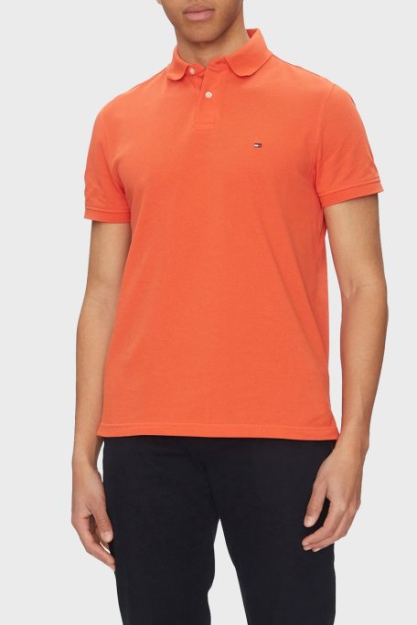 Tommy Hilfiger Streç Pamuklu Slim Fit Düğmeli Erkek Polo Yaka T Shirt MW0MW17770 SCX ORANGE - Tommy Hilfiger