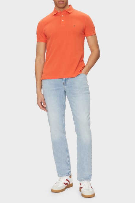 Tommy Hilfiger Streç Pamuklu Slim Fit Düğmeli Erkek Polo Yaka T Shirt MW0MW17771 SCX ORANGE - Tommy Hilfiger (1)