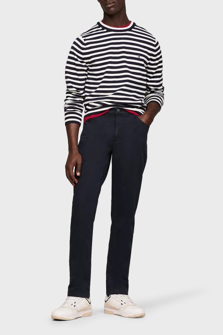 Tommy Hilfiger Streç Pamuklu Slim Fit Erkek Pantolon MW0MW33908 DW5 LACİVERT - Tommy Hilfiger