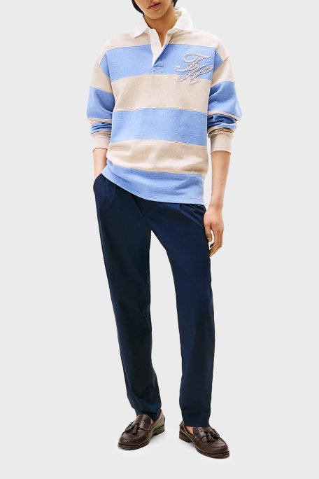 Tommy Hilfiger Streç Pamuklu Tapered Fit Normal Bel Düz Paça Erkek Pantolon MW0MW39702 DW5 LACİVERT - Tommy Hilfiger (1)