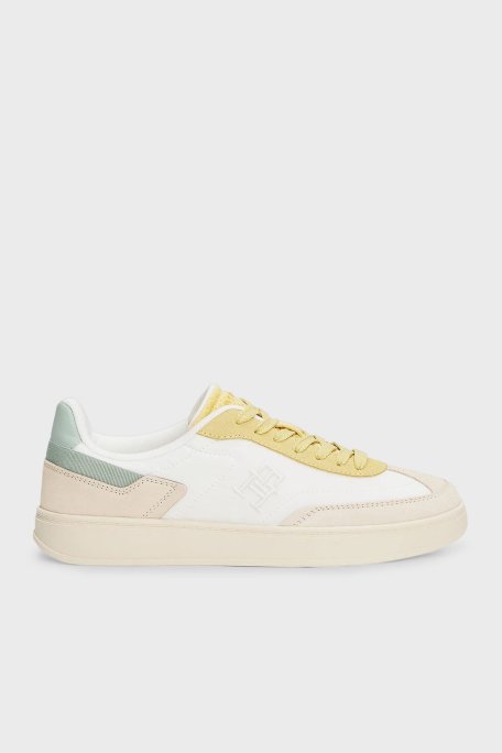 Tommy Hilfiger Süet Logolu Sneaker Bayan Ayakkabı FW0FW08643 ACJ BEJ - Tommy Hilfiger