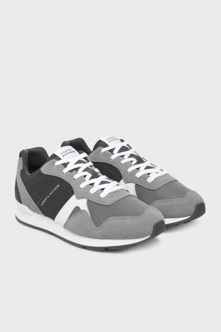 Tommy Hilfiger Süet Logolu Sneaker Erkek Ayakkabı FM0FM05679 PRY GRİ - Tommy Hilfiger (1)