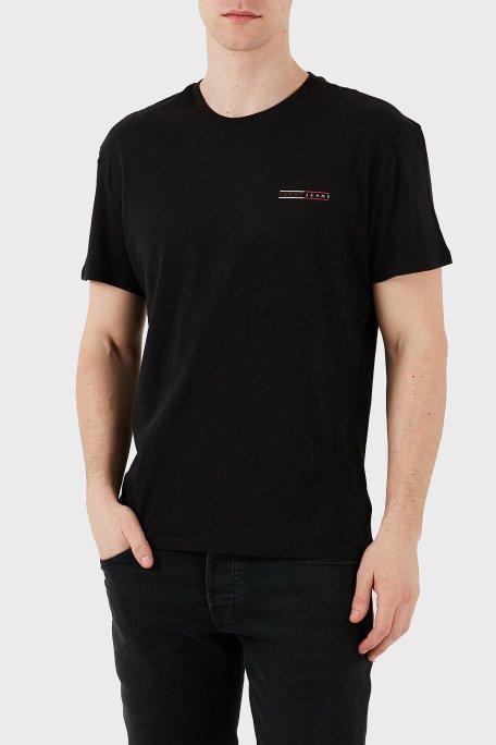 Tommy Jeans % 100 Pamuk Regular Fit Bisiklet Yaka Erkek T Shirt DM0DM21303 BDS SİYAH - Tommy Jeans