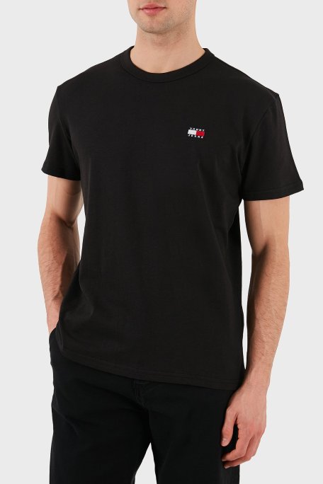 Tommy Jeans %100 Pamuk Regular Fit Bisiklet Yaka Logolu Erkek T Shirt DM0DM20322 BDS SİYAH - Tommy Jeans (1)