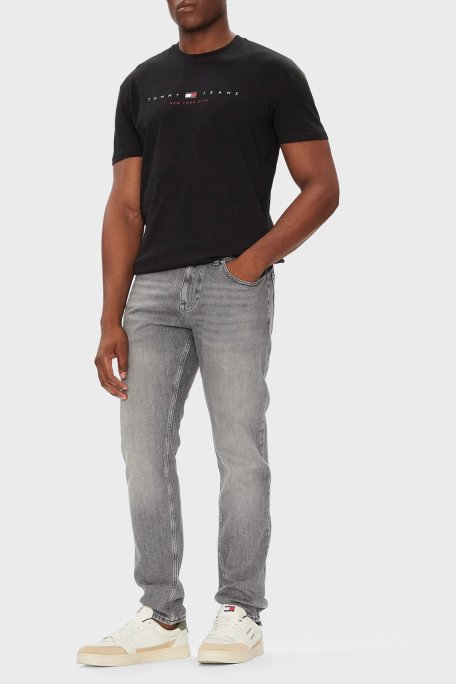 Tommy Jeans % 100 Pamuk Regular Fit Bisiklet Yaka Logolu Erkek T Shirt DM0DM21911 BDS SİYAH - Tommy Jeans (1)