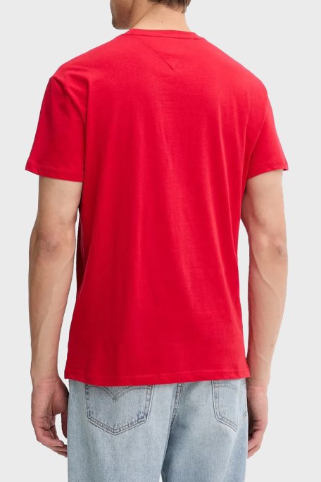 Tommy Jeans % 100 Pamuk Regular Fit Bisiklet Yaka Logolu Erkek T Shirt DM0DM21911 XLE KIRMIZI - Tommy Jeans (1)