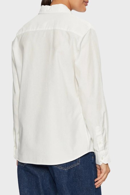 Tommy Jeans % 100 Pamuk Regular Fit Düğmeli Yaka Bayan Gömlek DW0DW19890 YBL BEYAZ - Tommy Jeans (1)