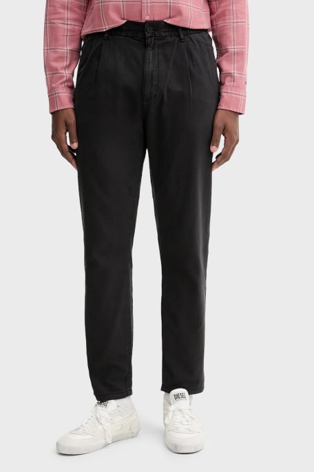 Tommy Jeans % 100 Pamuk Relaxed Fit Orta Bel Düz Paça Erkek Pantolon DM0DM21705 BDS SİYAH - Tommy Jeans