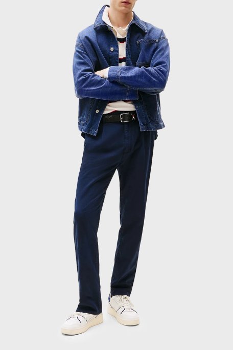 Tommy Jeans % 100 Pamuk Relaxed Fit Orta Bel Düz Paça Erkek Pantolon DM0DM21705 C1G LACİVERT - Tommy Jeans (1)