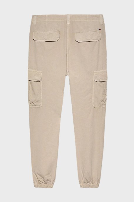 Tommy Jeans % 100 Pamuk Slim Fit Normal Bel Lastikli Paça Kargo Erkek Pantolon DM0DM20284 ACG BEJ - Tommy Jeans (1)