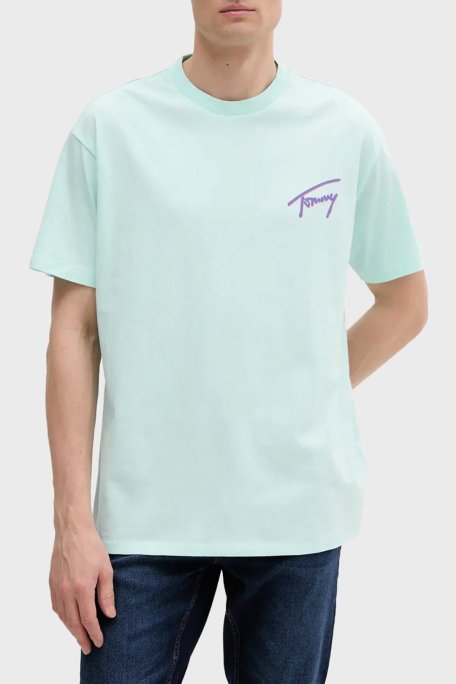 Tommy Jeans Baskılı % 100 Pamuk Relaxed Fit Bisiklet Yaka Erkek T Shirt DM0DM20768 L6V AÇIK YEŞİL - Tommy Jeans