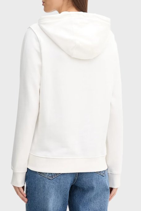 Tommy Jeans Baskılı Pamuklu Relaxed Fit Kapüşonlu Crop Bayan Sweat DW0DW20943 YBL BEYAZ - Tommy Jeans (1)