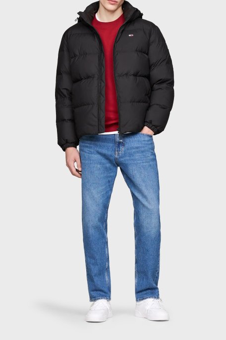 Tommy Jeans Comfort Fit Çıkarılabilir Kapüşonlu Fermuarlı Erkek Mont DM0DM19786 BDS SİYAH - Tommy Jeans (1)