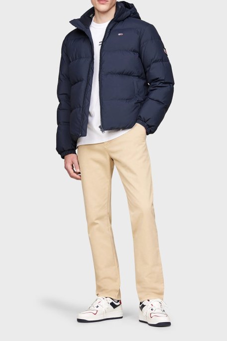 Tommy Jeans Comfort Fit Çıkarılabilir Kapüşonlu Fermuarlı Erkek Mont DM0DM19786 C1G LACİVERT - Tommy Jeans (1)