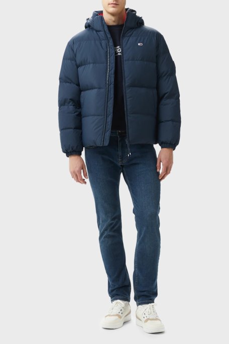 Tommy Jeans Comfort Fit Çıkarılabilir Kapüşonlu Fermuarlı Erkek Mont DM0DM19786 C1G LACİVERT - Tommy Jeans (1)