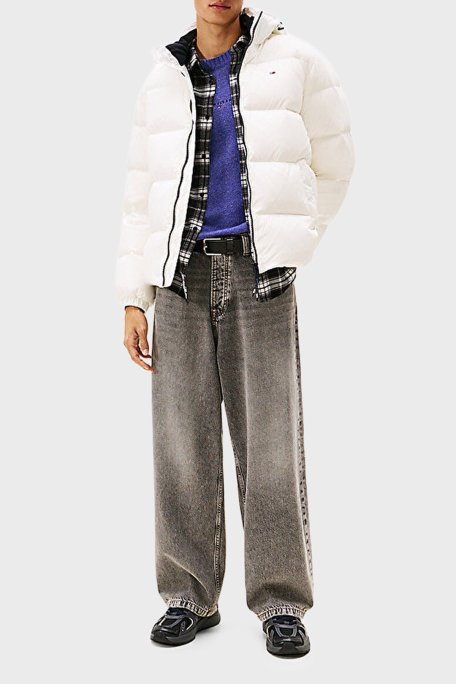 Tommy Jeans Comfort Fit Çıkarılabilir Kapüşonlu Şişme Erkek Mont DM0DM19786 YBL BEYAZ - Tommy Jeans (1)