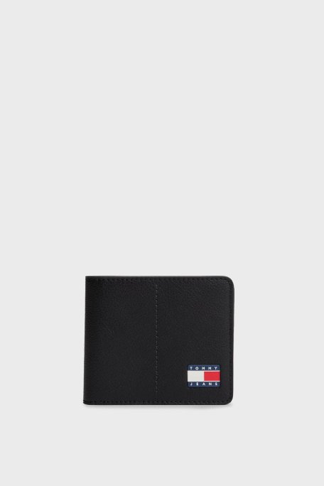 Tommy Jeans Deri Karışımlı Logolu Erkek Cüzdan AM0AM13699 BDS SİYAH - Tommy Jeans