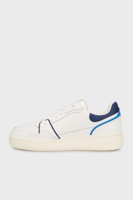 Tommy Jeans Deri Karışımlı Logolu Sneaker Erkek Ayakkabı EM0EM01610 DW4 BEYAZ-LACİVERT - Tommy Jeans (1)
