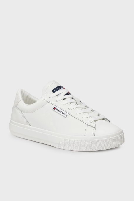 Tommy Jeans Deri Logolu Sneaker Bayan Ayakkabı EN0EN02508 YBL BEYAZ - Tommy Jeans (1)
