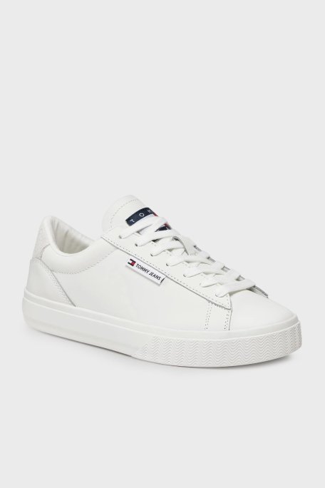 Tommy Jeans Deri Logolu Sneaker Bayan Ayakkabı EN0EN02508 YBL BEYAZ - Tommy Jeans (1)