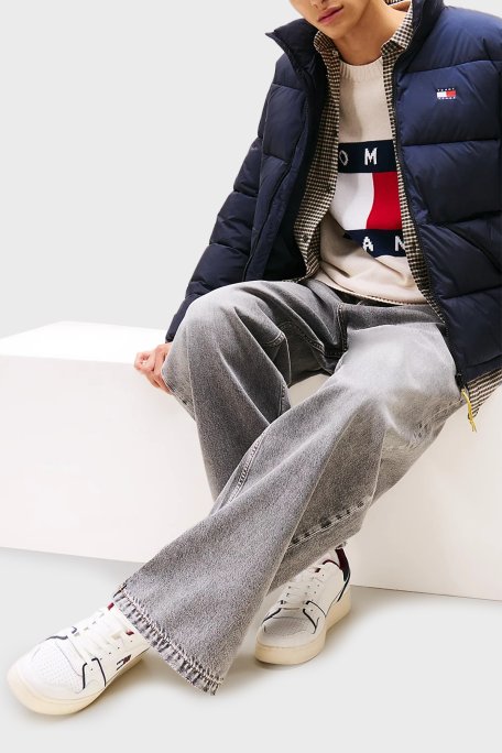 Tommy Jeans Deri Logolu Sneaker Erkek Ayakkabı EM0EM01612 0GZ BEYAZ-MAVİ - Tommy Jeans (1)