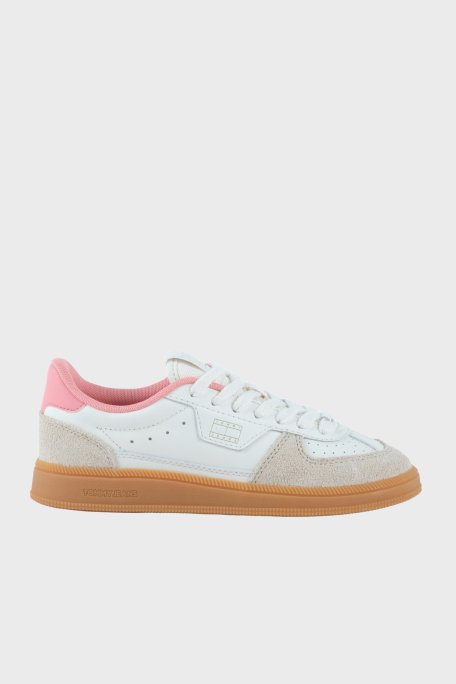 Tommy Jeans Deri Logolu Sneaker Kadın Ayakkabı EN0EN02988 0J2 PEMBE - Tommy Jeans