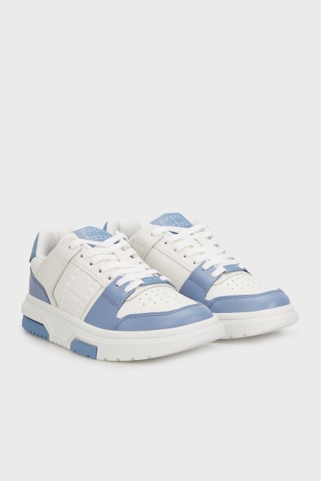 Tommy Jeans Hakiki Deri Sneaker Bayan Ayakkabı EN0EN02783 C33 BEYAZ-MAVİ - Tommy Jeans (1)