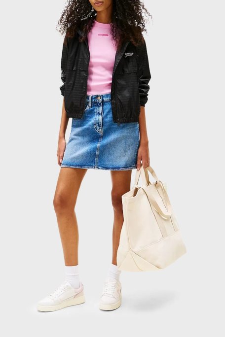 Tommy Jeans Jakarlı Regular Fit Kapüşonlu Su İtici Bayan Ceket DW0DW20952 BDS SİYAH - Tommy Jeans (1)