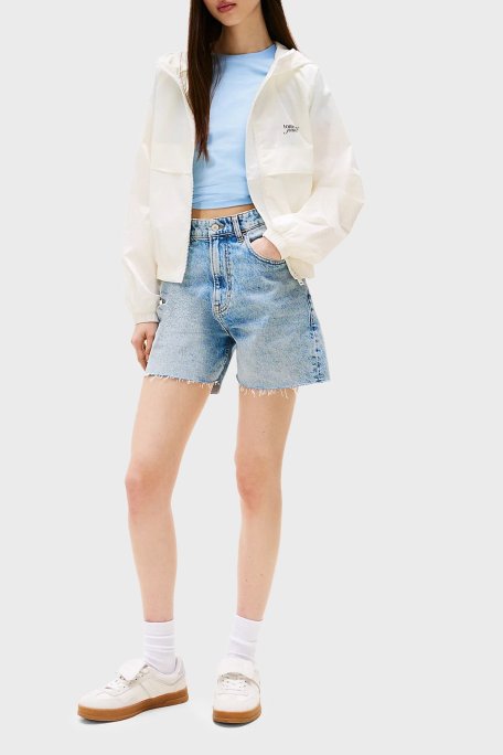 Tommy Jeans Jakarlı Regular Fit Kapüşonlu Su İtici Bayan Ceket DW0DW20952 YBL BEYAZ - Tommy Jeans (1)