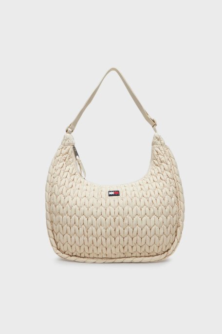 Tommy Jeans Kapitoneli Ayarlanabilir Askılı Bayan Çanta AW0AW17929 ACG BEJ - Tommy Jeans