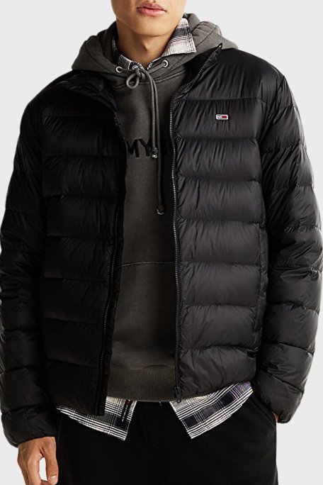 Tommy Jeans Kapitoneli Regular Fit Dik Yaka Şişme Erkek Mont DM0DM20658 BDS SİYAH - Tommy Jeans