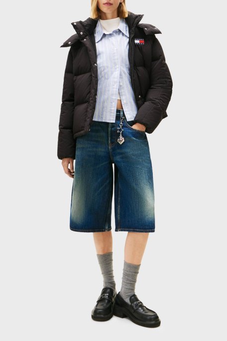 Tommy Jeans Kapitoneli Relaxed Fit Çıkarılabilir Kapüşonlu Şişme Bayan Mont DW0DW21623 BDS SİYAH - Tommy Jeans (1)