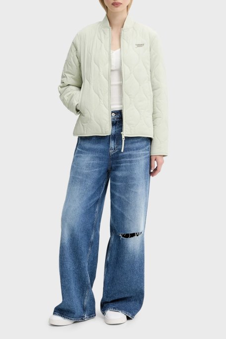 Tommy Jeans Kapitoneli Relaxed Fit Kolej Yaka Mevsimlik Bayan Mont DW0DW20962 M1C YEŞİL - Tommy Jeans (1)