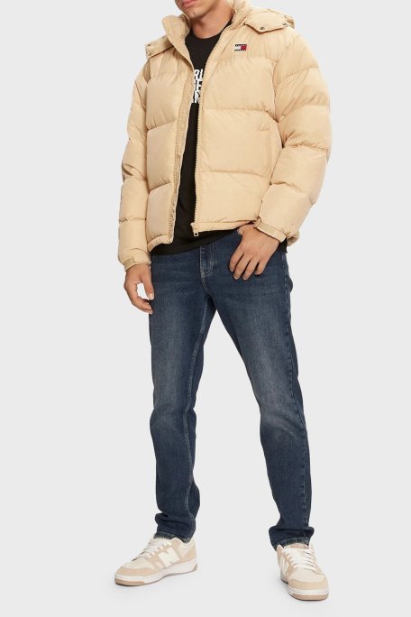 Tommy Jeans Kuş Tüyü Dolgulu Regular Fit Çıkarılabilir Kapüşonlu Erkek Mont DM0DM19537 AB9 BEJ - Tommy Jeans (1)