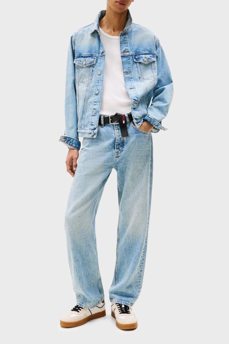 Tommy Jeans Logo Nakışlı Pamuklu Regular Fit Klasik Yaka Erkek Kot Ceket DM0DM21242 1A5 MAVİ - Tommy Jeans (1)