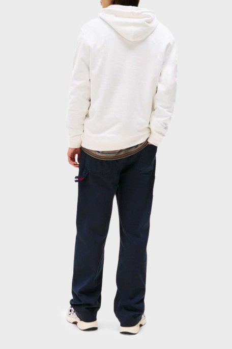 Tommy Jeans Logolu % 100 Pamuk Regular Fit Kapüşonlu Erkek Sweat DM0DM22113 YBL BEYAZ - Tommy Jeans (1)