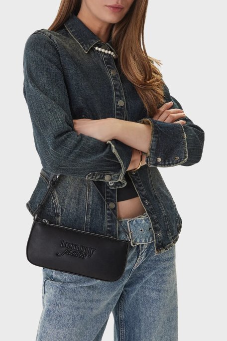 Tommy Jeans Logolu Ayarlanabilir Askılı Kadın Çanta AW0AW18449 BDS SİYAH - Tommy Jeans (1)