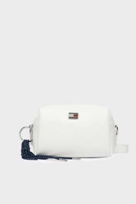 Tommy Jeans Logolu Ayarlanabilir Askılı Kadın Çanta AW0AW18456 YBL BEYAZ - Tommy Jeans