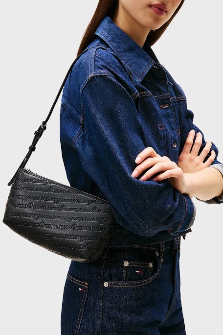 Tommy Jeans Logolu Ayarlanabilir Omuz Askılı Bayan Çanta AW0AW17867 BDS SİYAH - Tommy Jeans (1)