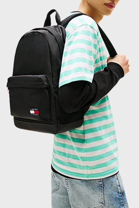 Tommy Jeans Logolu Ayarlanabilir Omuz Askılı Erkek Sırt Çantası AM0AM13400 BDS SİYAH - Tommy Jeans (1)