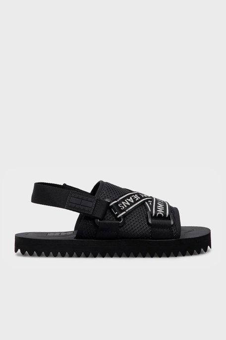 Tommy Jeans Logolu Bayan Sandalet EN0EN02462 BDS SİYAH - Tommy Jeans